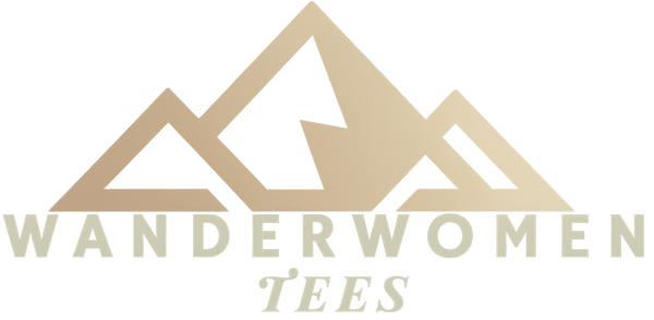 Logo of Wanderwomen Tees with mountain design on a white background
