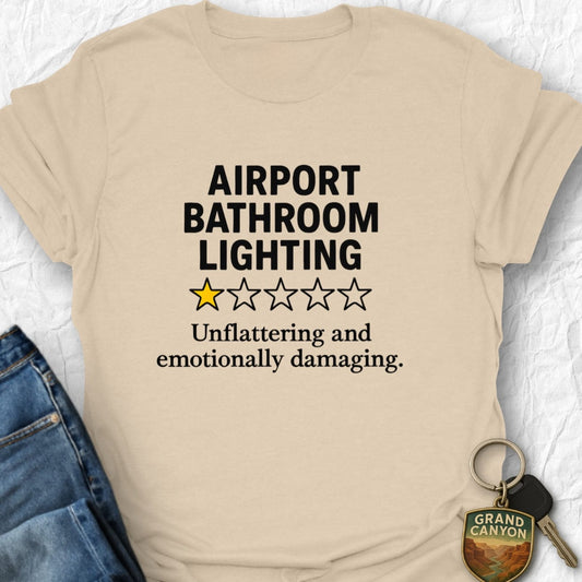 Printify T-Shirt Sand / S Airport Bathroom T-Shirt