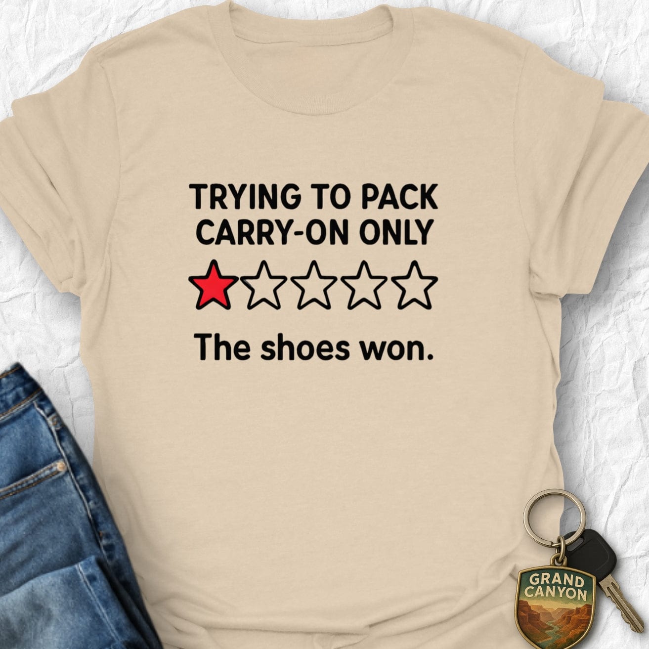 Printify T-Shirt Sand / S Carry On Luggage T-Shirt