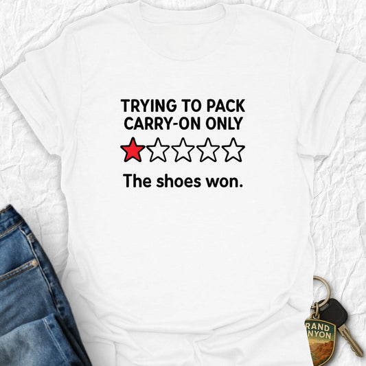 Printify T-Shirt White / S Carry On Luggage T-Shirt