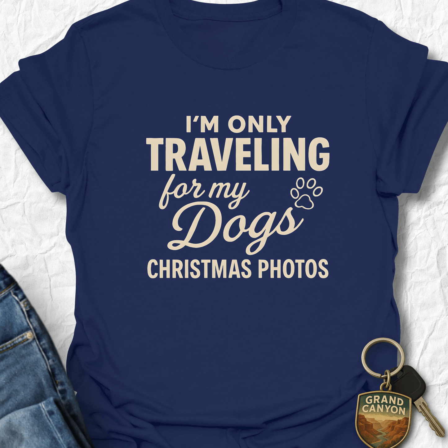 Printify T-Shirt Navy / S Christmas Dog T-Shirt