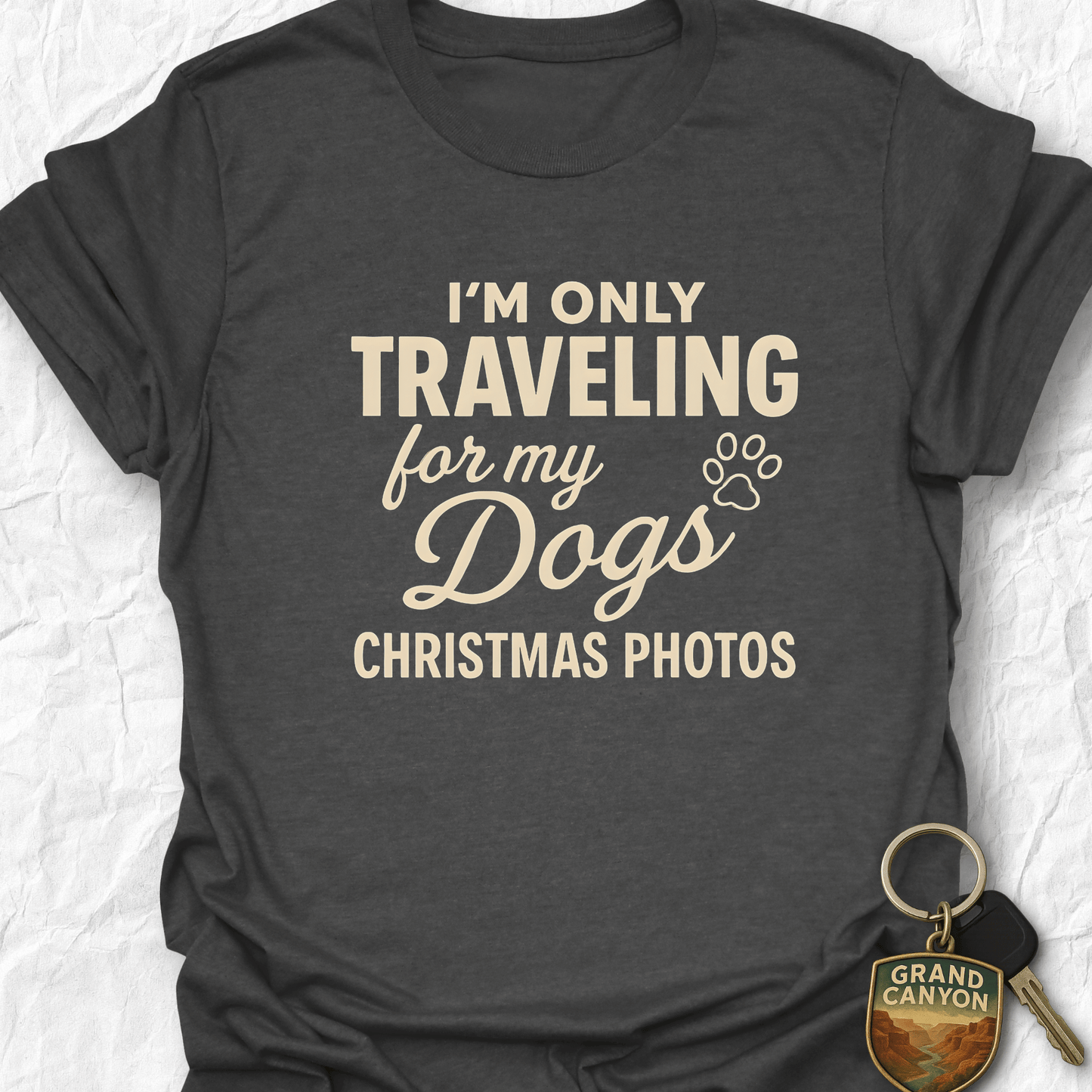 Printify T-Shirt Dark Heather / S Christmas Dog T-Shirt