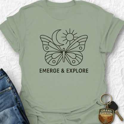 Printify T-Shirt Sage / S Emerge & Explore T-Shirt