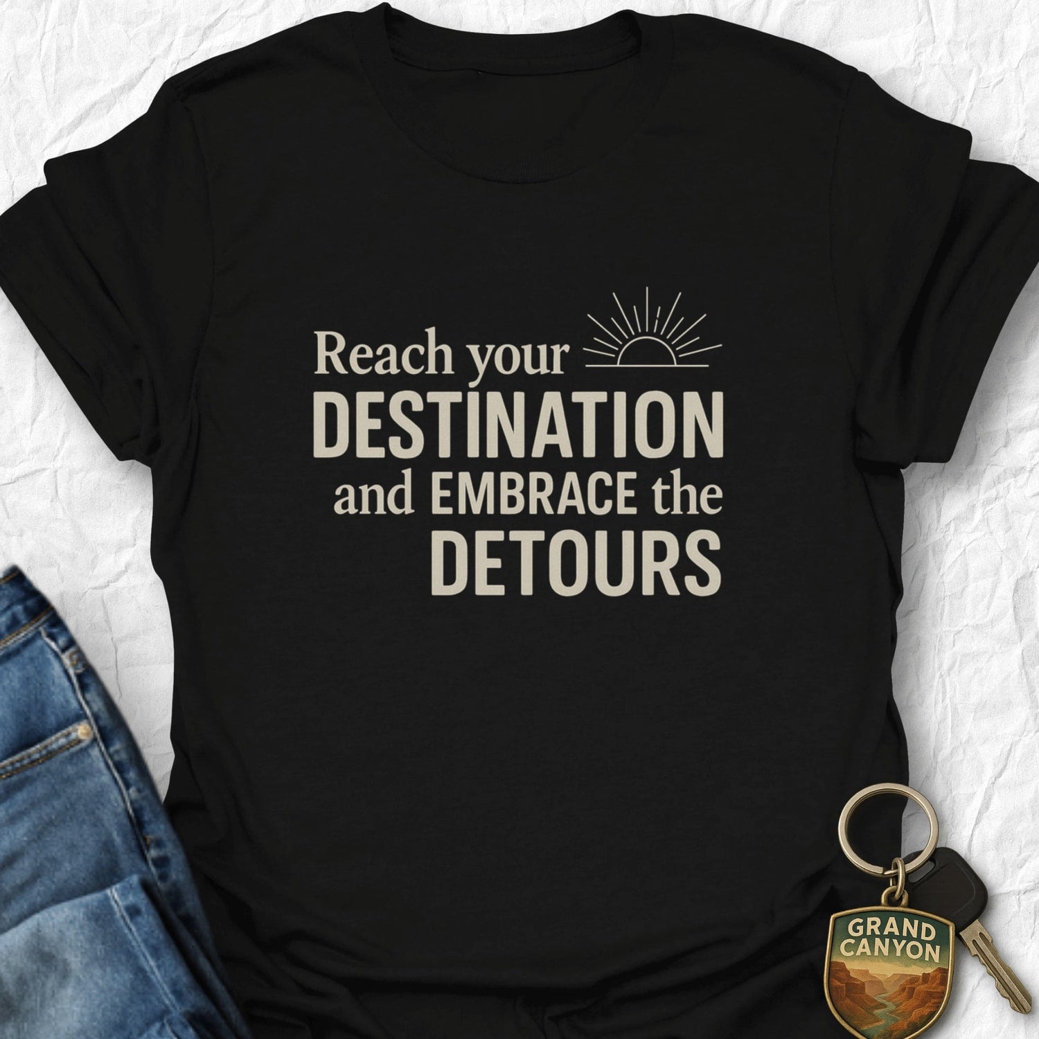 Printify T-Shirt Black / S Reach Your Destination T-Shirt