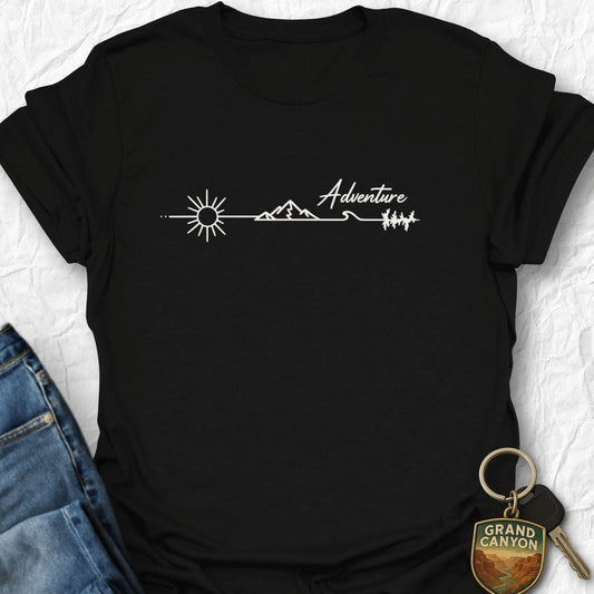 Adventure Heartbeat T-Shirt - T-Shirt Black / S