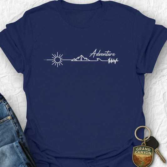 Adventure Heartbeat T-Shirt - T-Shirt Navy / S