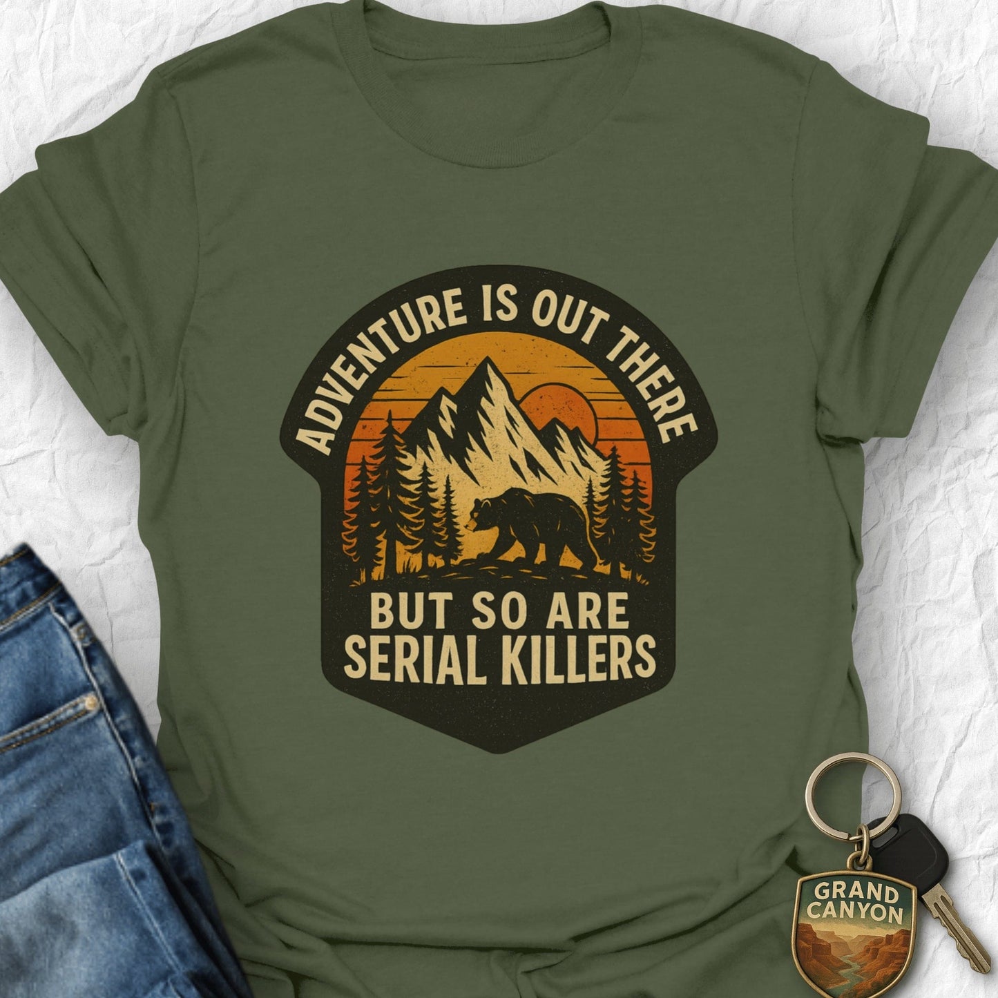 WANDERWOMENTEES T-Shirt Military Green / S Adventure is Out There T-Shirt