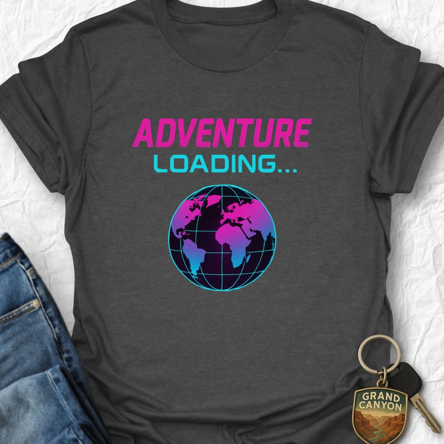 Adventure Loading T-Shirt - T-Shirt Dark Heather / S