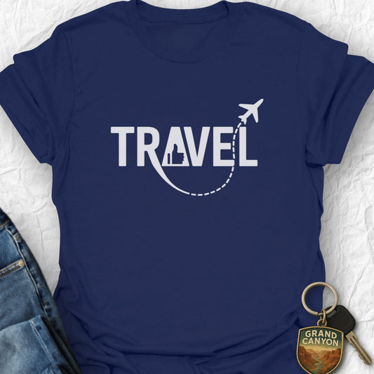 Airplane Path T-Shirt - T-Shirt Navy / S