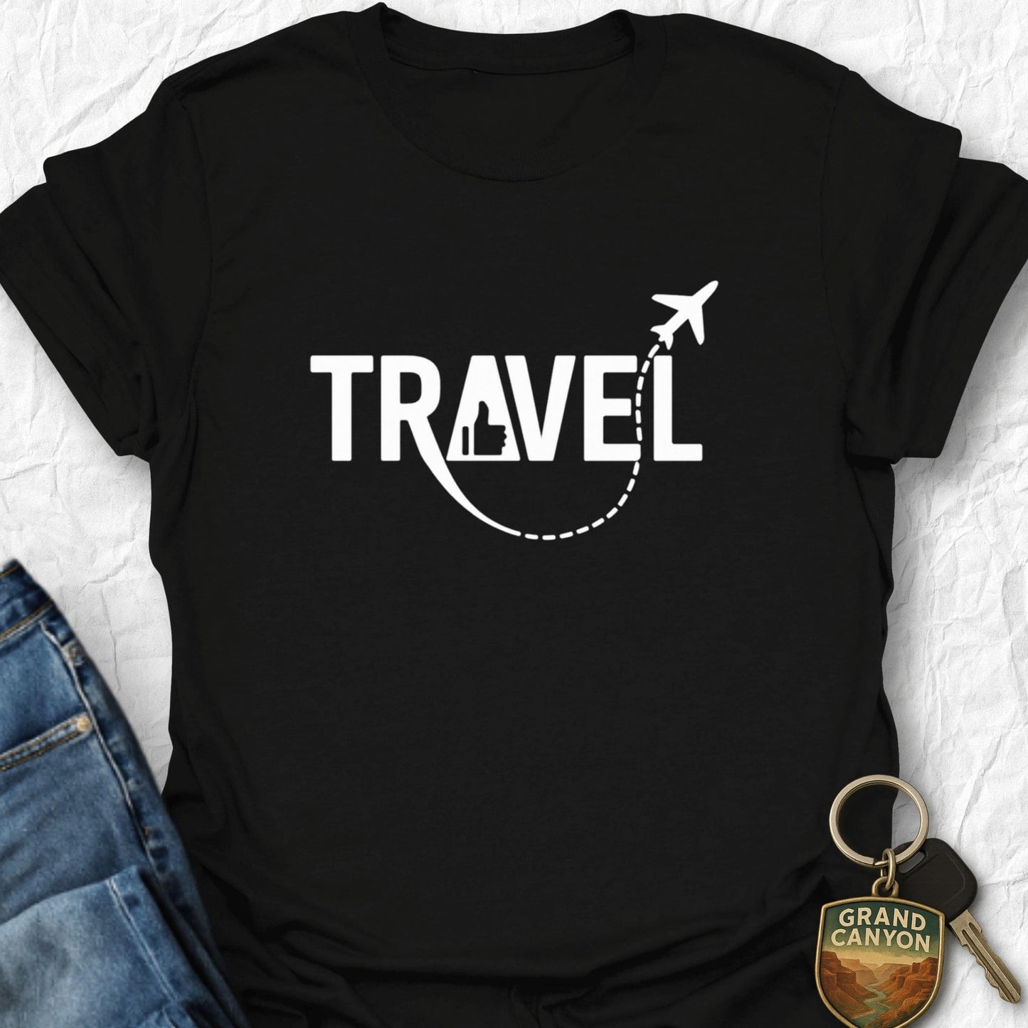 Airplane Path T-Shirt - T-Shirt Black / S