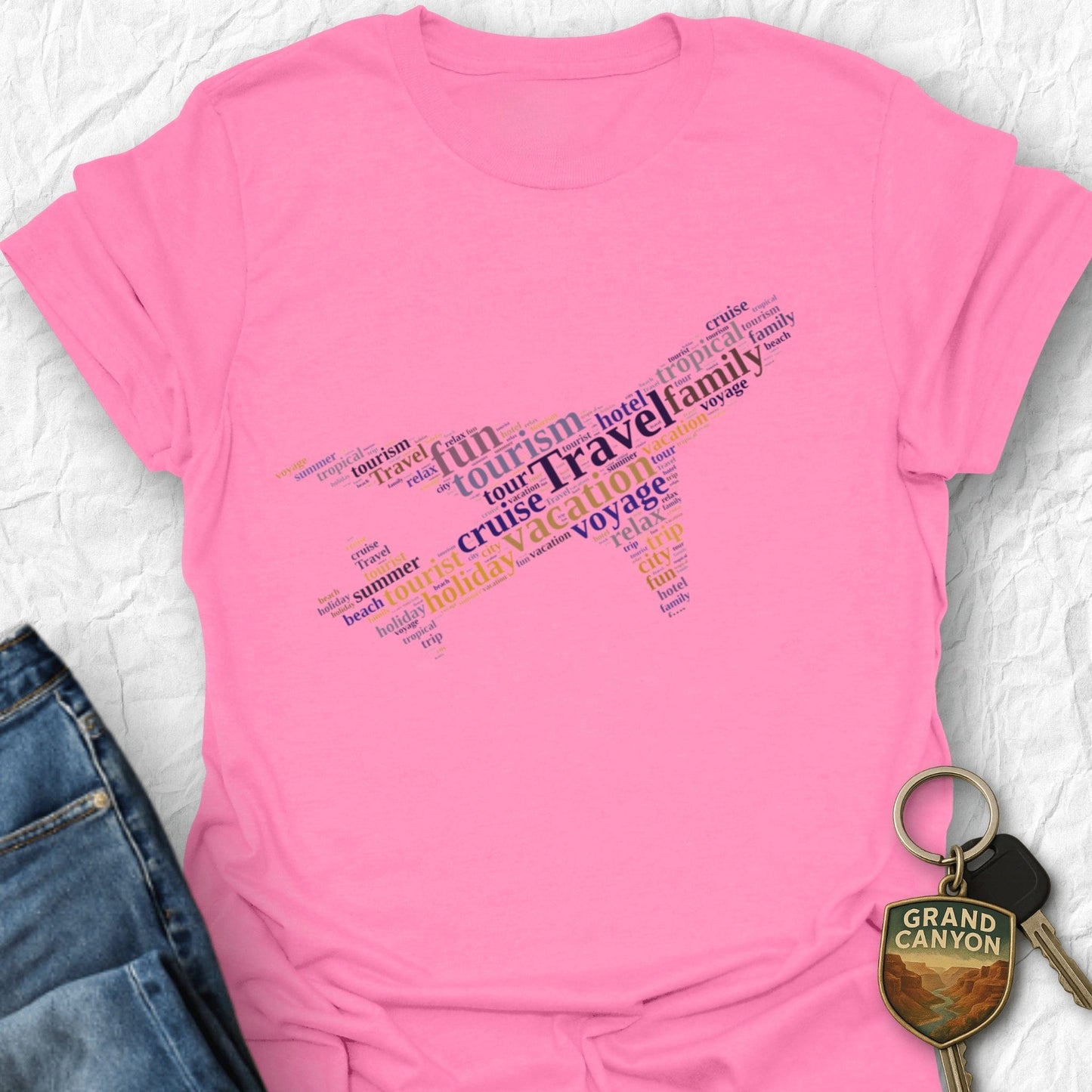 Airplane Travel T-Shirt - T-Shirt Azalea / S