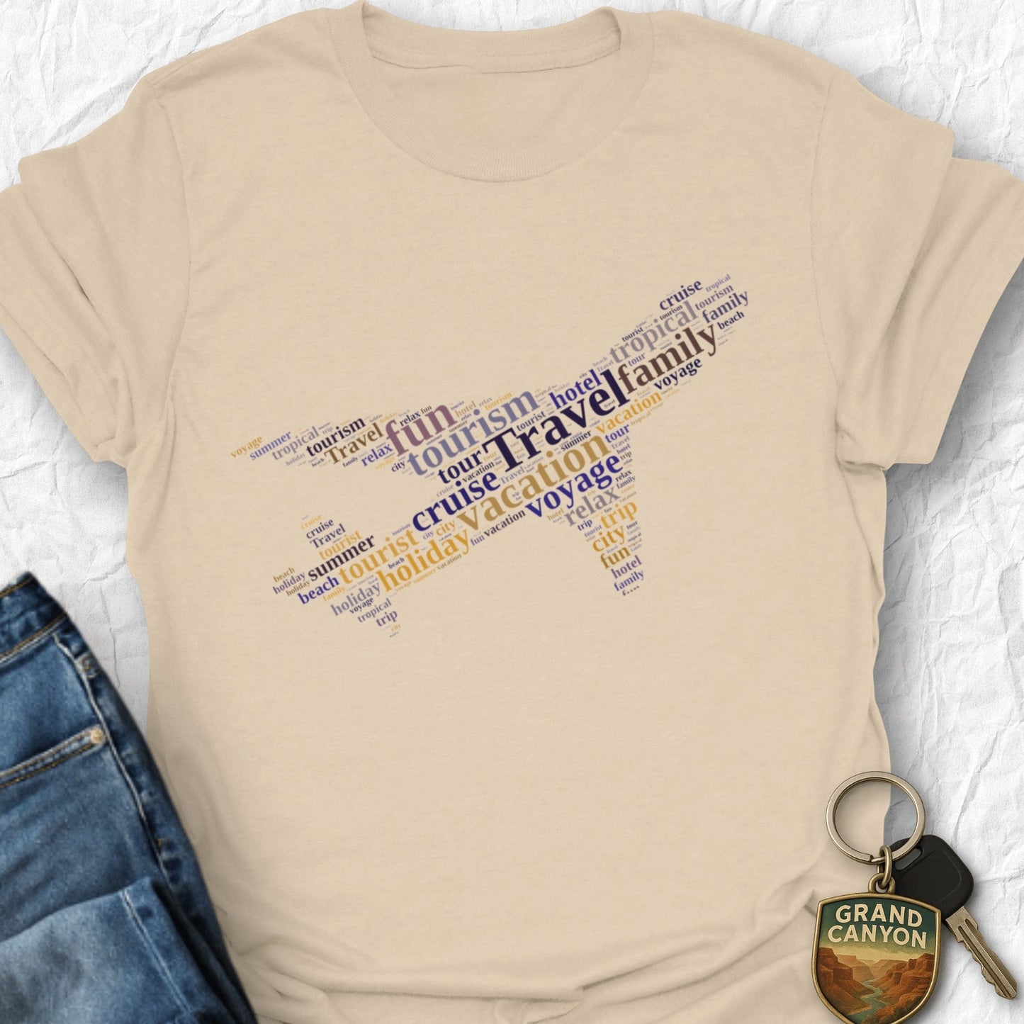 Airplane Travel T-Shirt - T-Shirt Sand / S