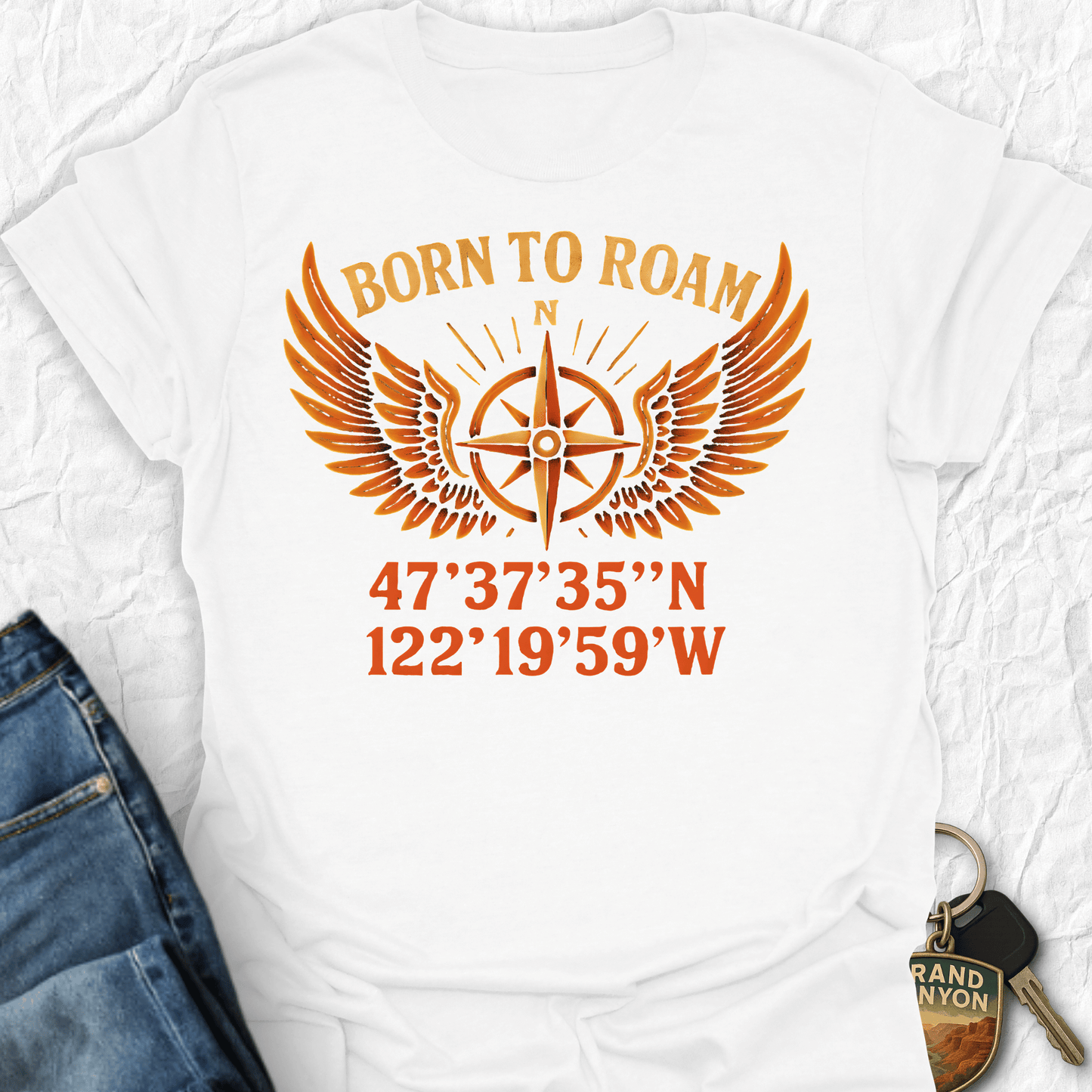 WANDERWOMENTEES T-Shirt White / S Born to Roam T-Shirt