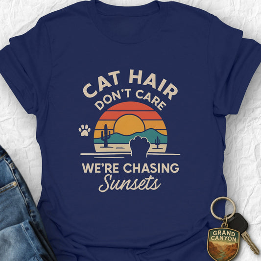 Cat Hair, Don't Care T-Shirt - T-Shirt Navy / S