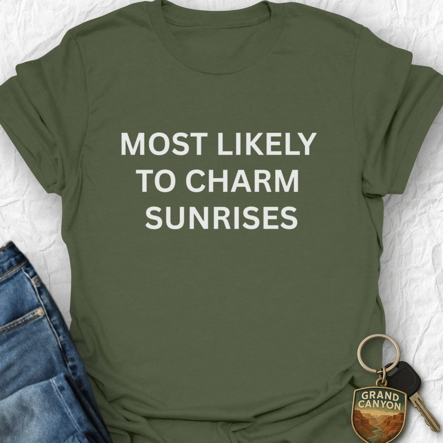 Charm Sunrise T-Shirt - T-Shirt Military Green / S