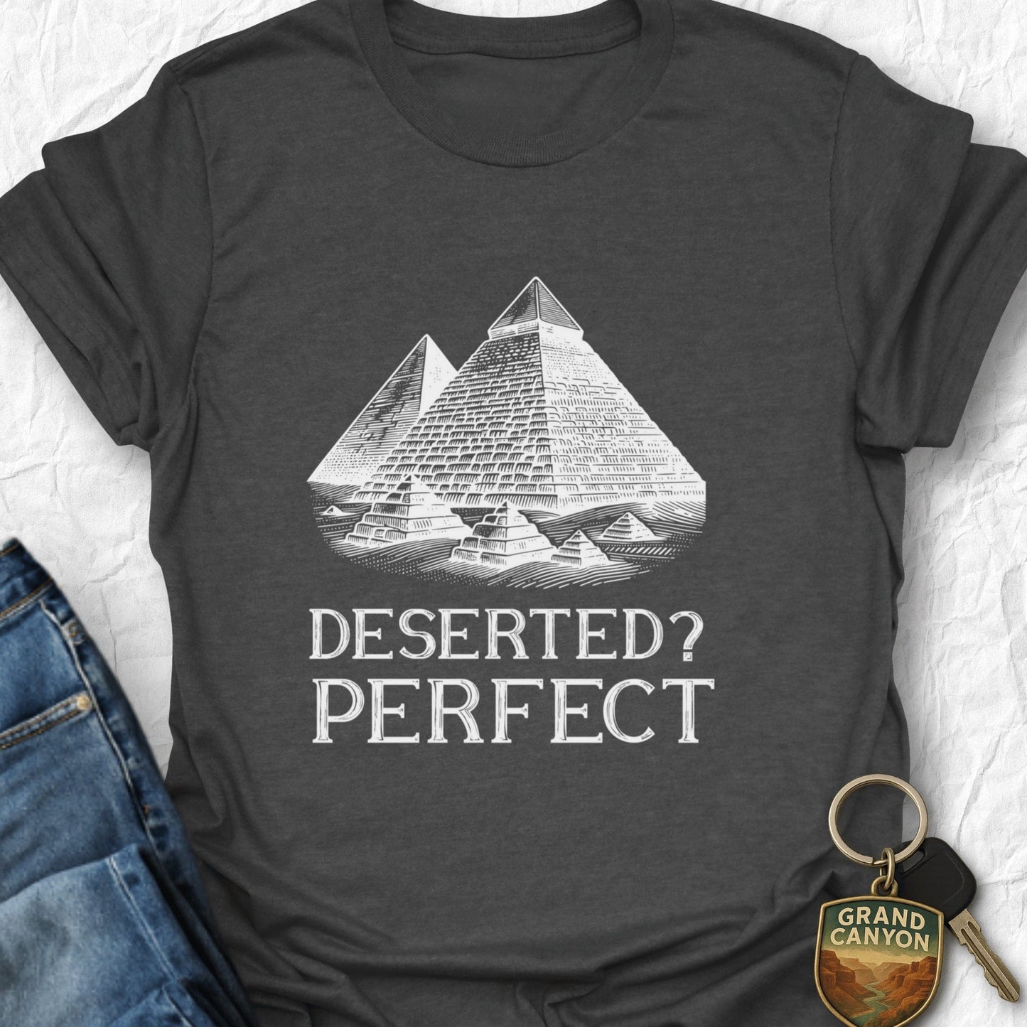 Deserted Pyramids T-Shirt - T-Shirt Dark Heather / S