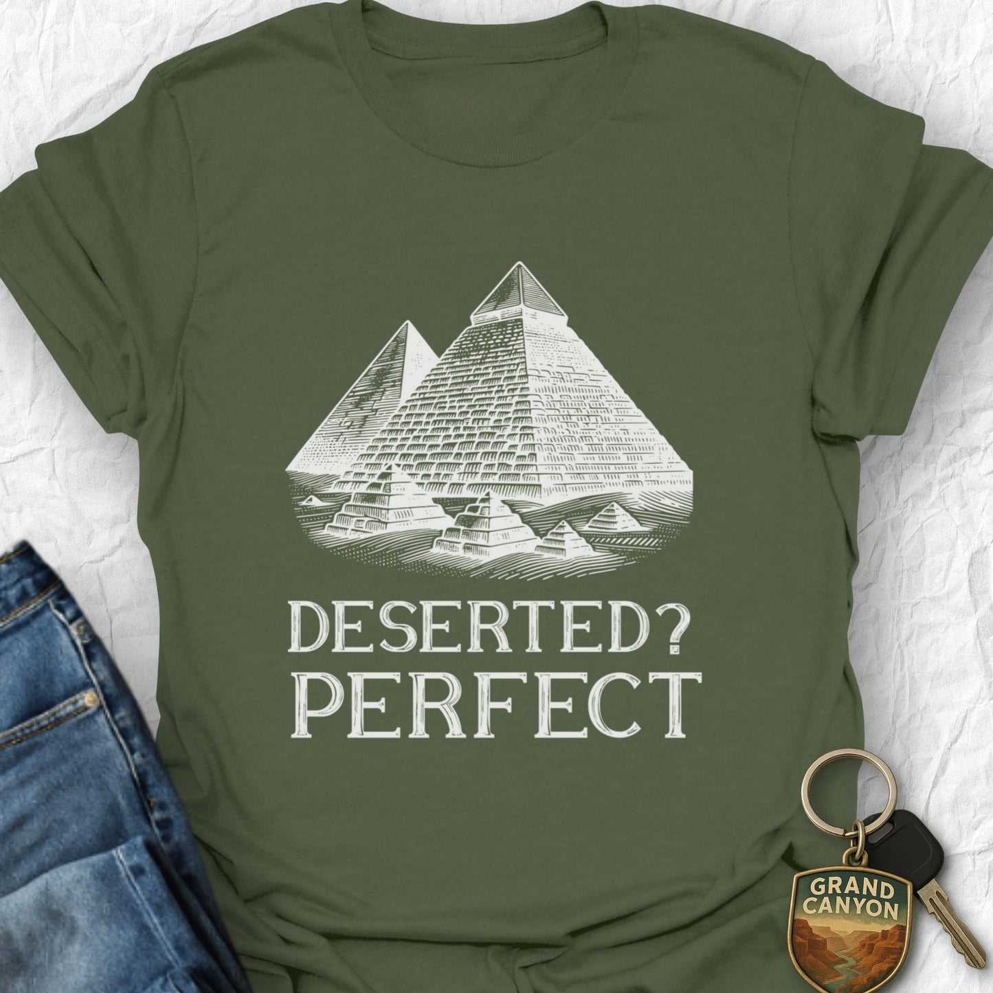 Deserted Pyramids T-Shirt - T-Shirt Military Green / S