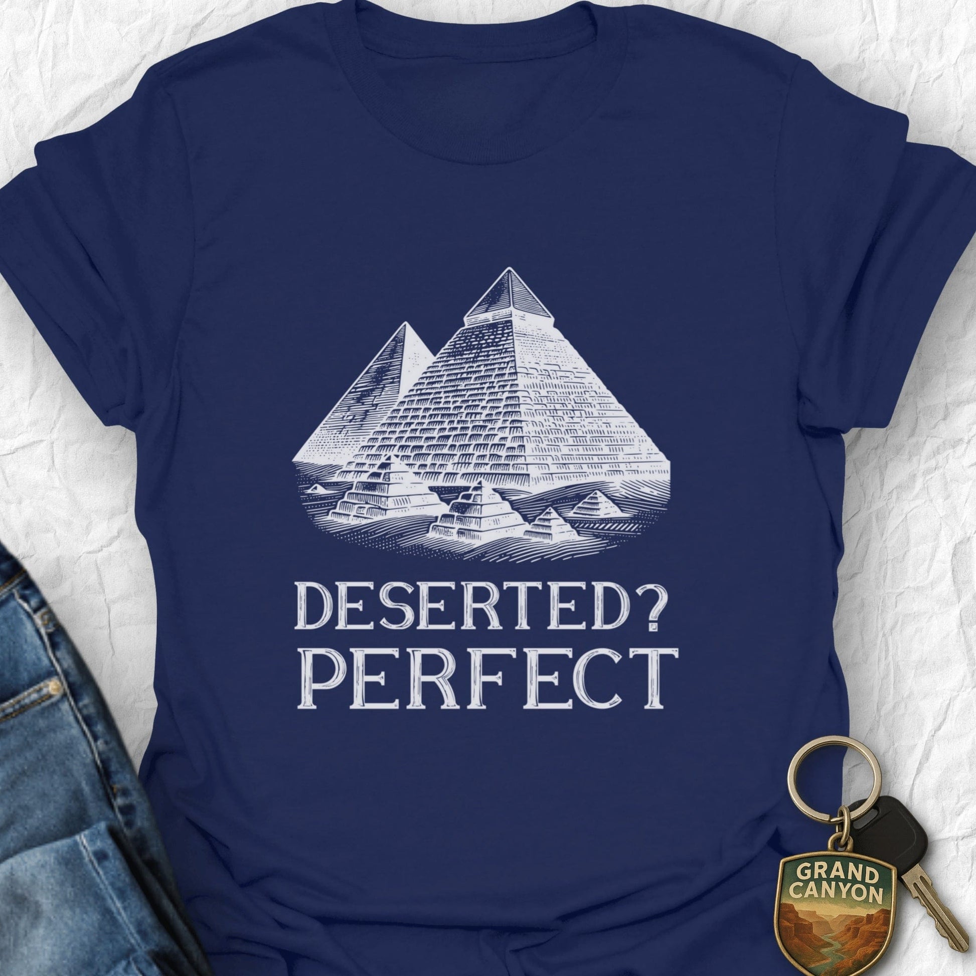 Deserted Pyramids T-Shirt - T-Shirt Navy / S