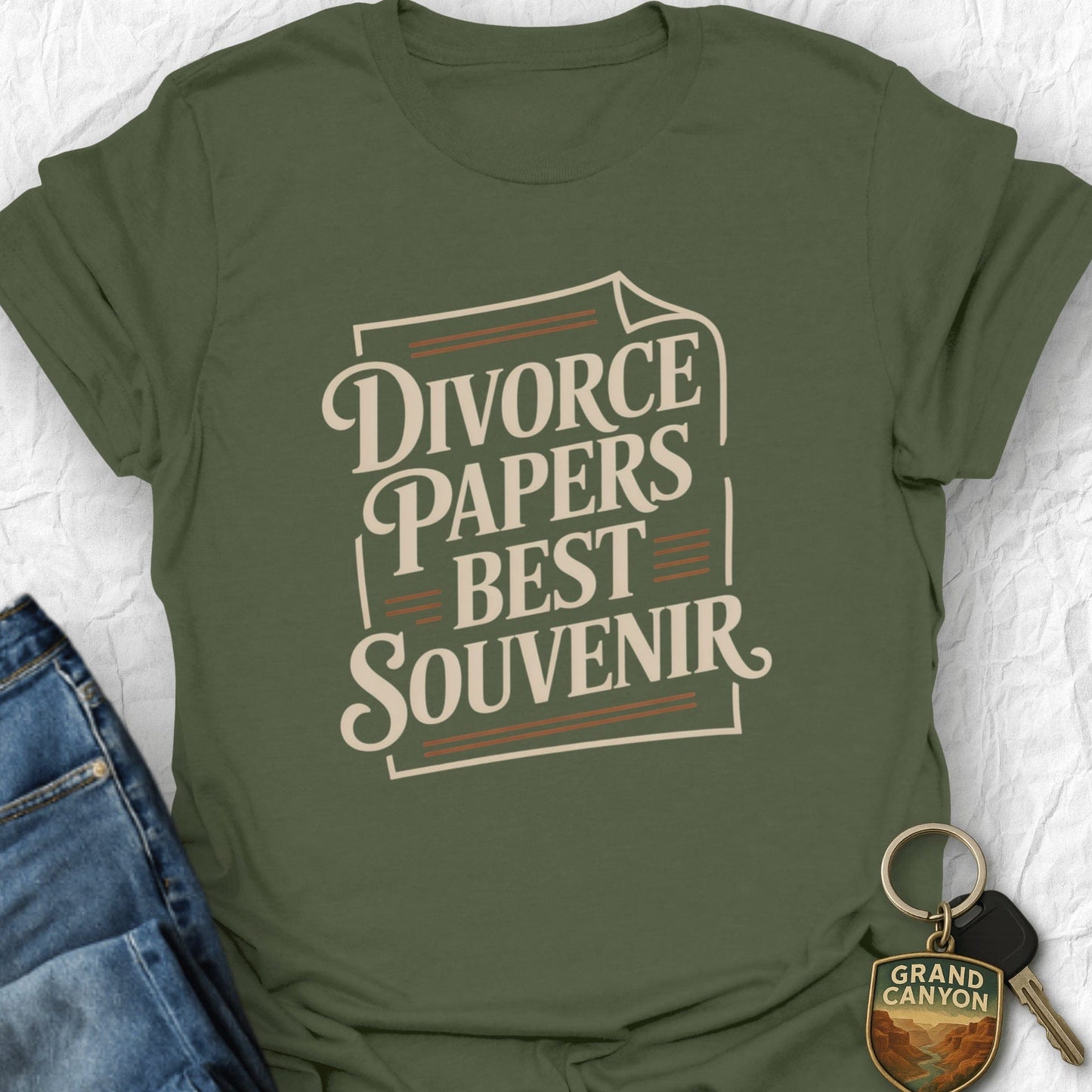 WANDERWOMENTEES T-Shirt Military Green / S Divorce Papers T-Shirt