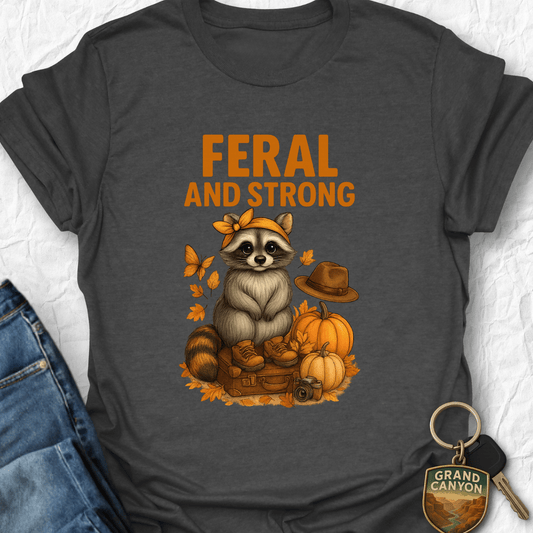 WANDERWOMENTEES T-Shirt Dark Heather / S Feral & Strong T-Shirt
