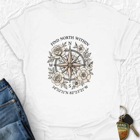 WANDERWOMENTEES T-Shirt White / S Find Your North T-Shirt