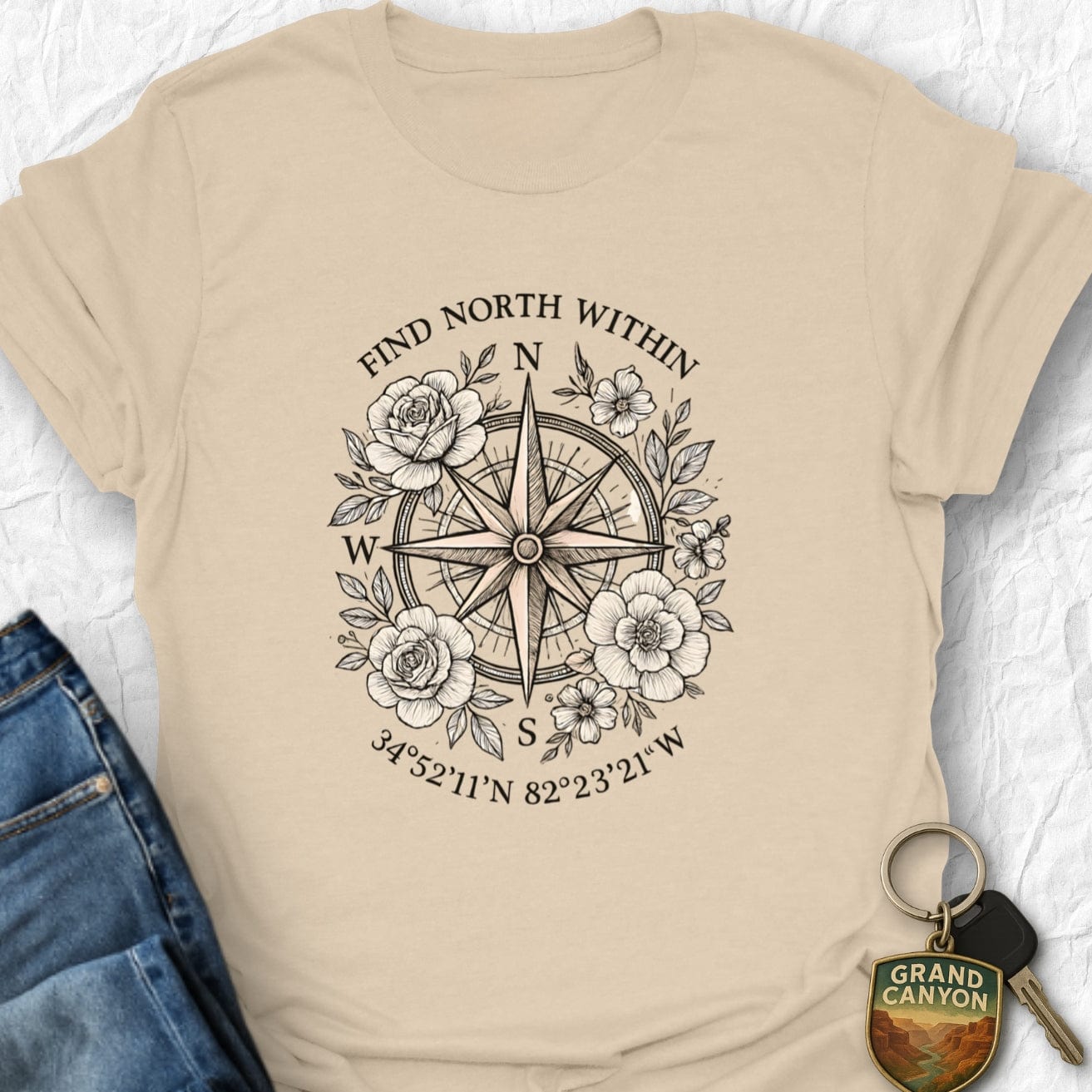 WANDERWOMENTEES T-Shirt Sand / S Find Your North T-Shirt