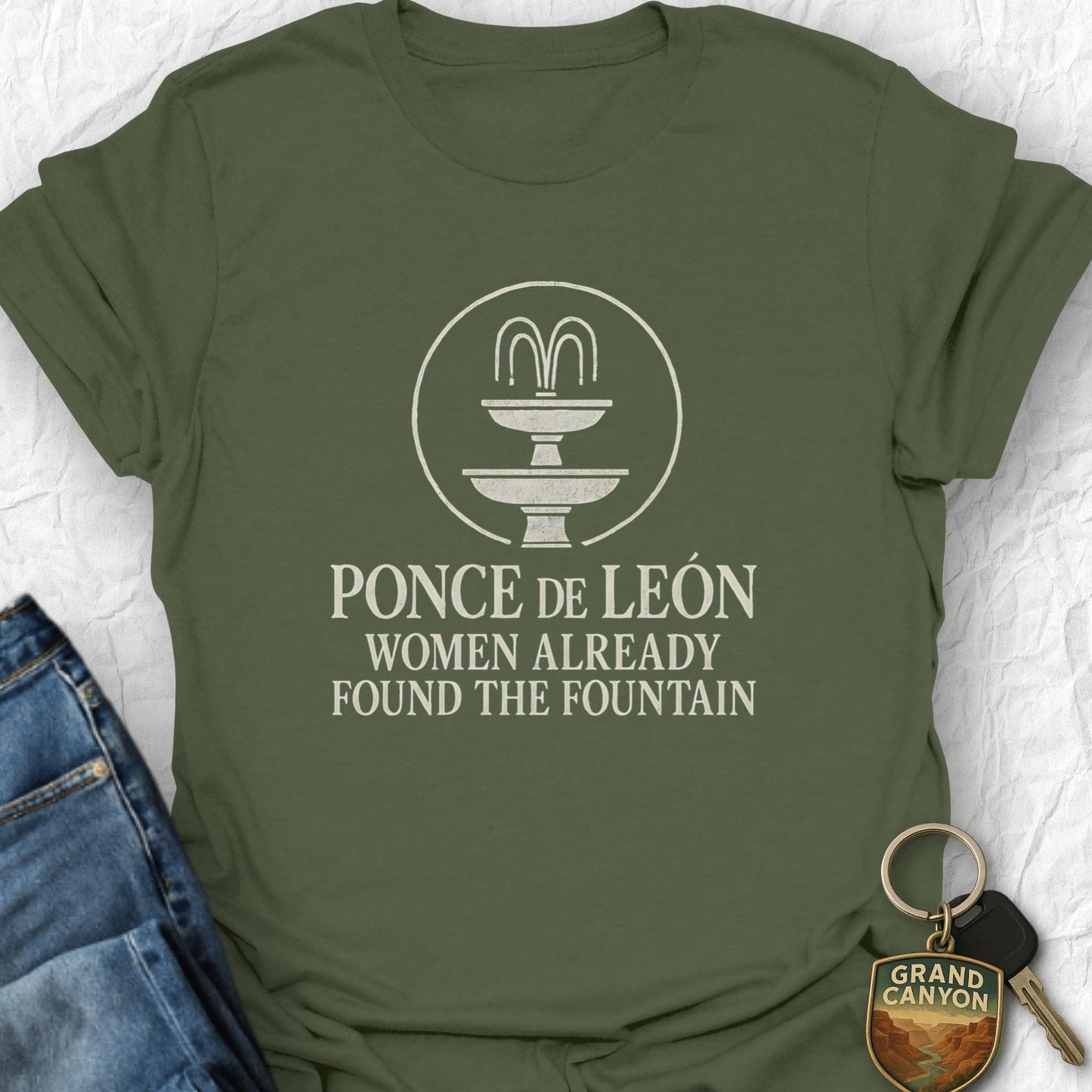 WANDERWOMENTEES T-Shirt Military Green / S Fountain of Youth T-Shirt