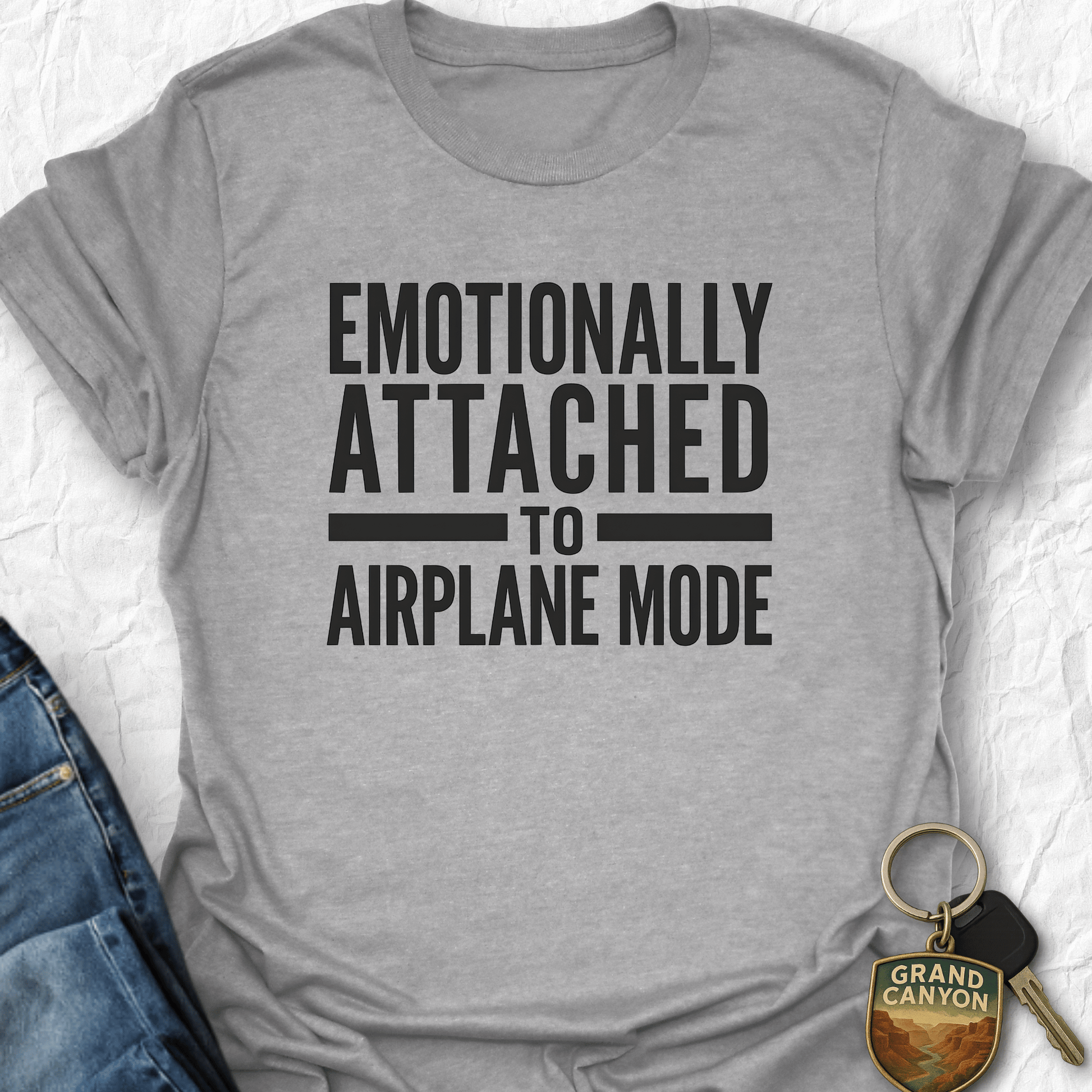 WANDERWOMENTEES T-Shirt Sport Grey / S Funny Airplane Mode T-Shirt
