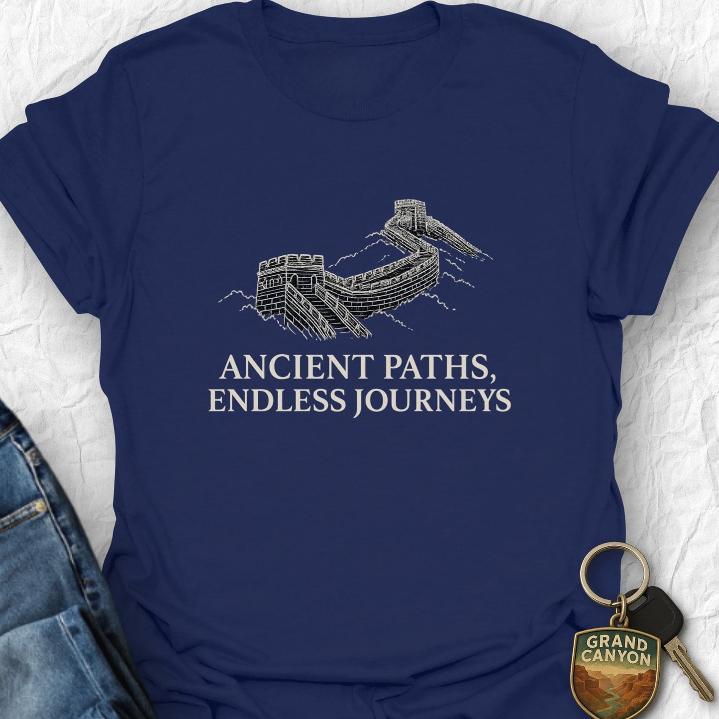 Great Wall of China T-Shirt - T-Shirt Navy / S