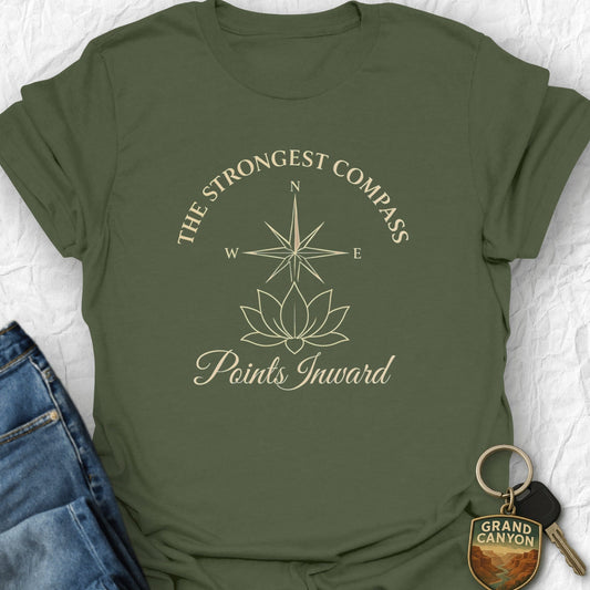 WANDERWOMENTEES T-Shirt Military Green / S Inward Compass T-Shirt