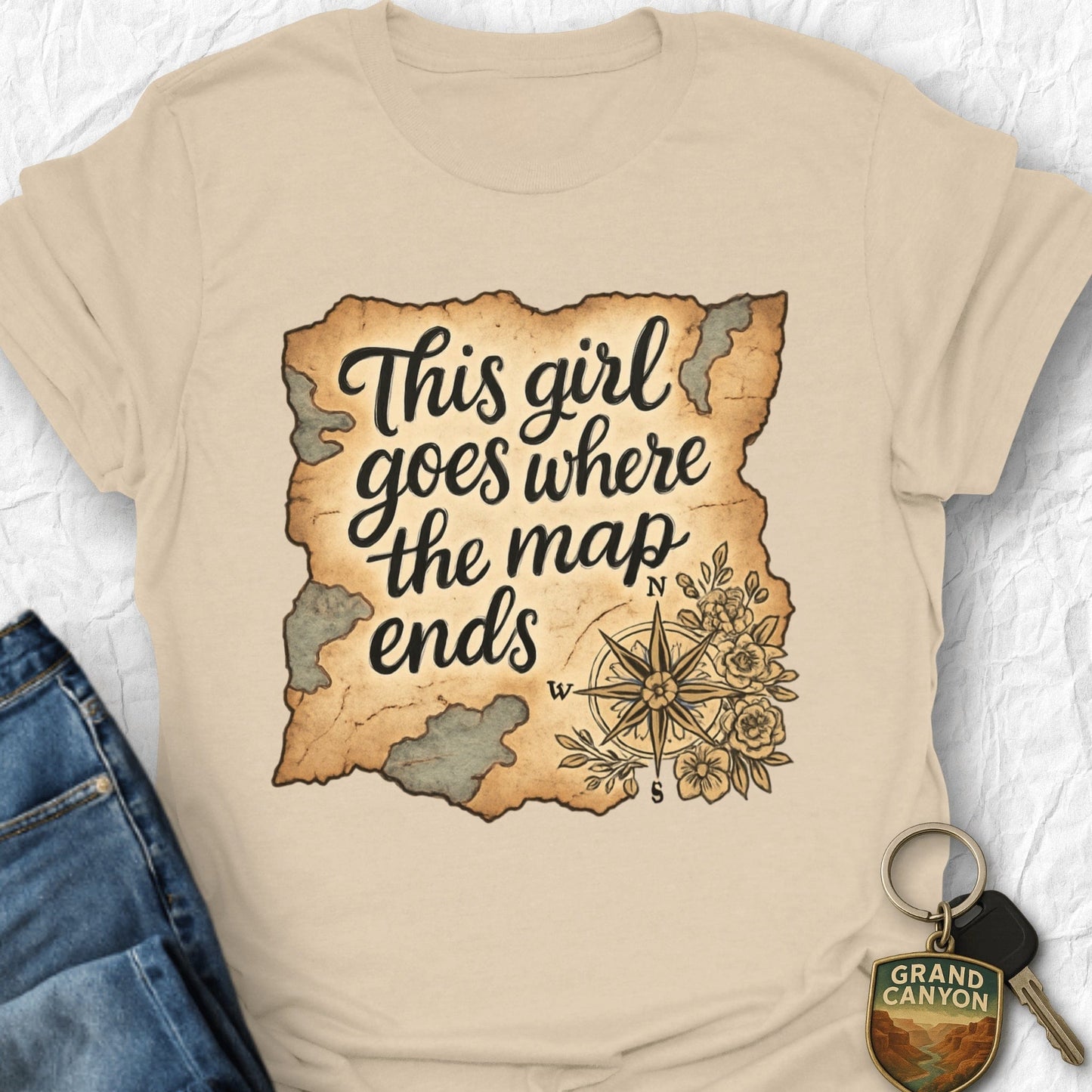 Map Ends T-Shirt - T-Shirt Sand / S