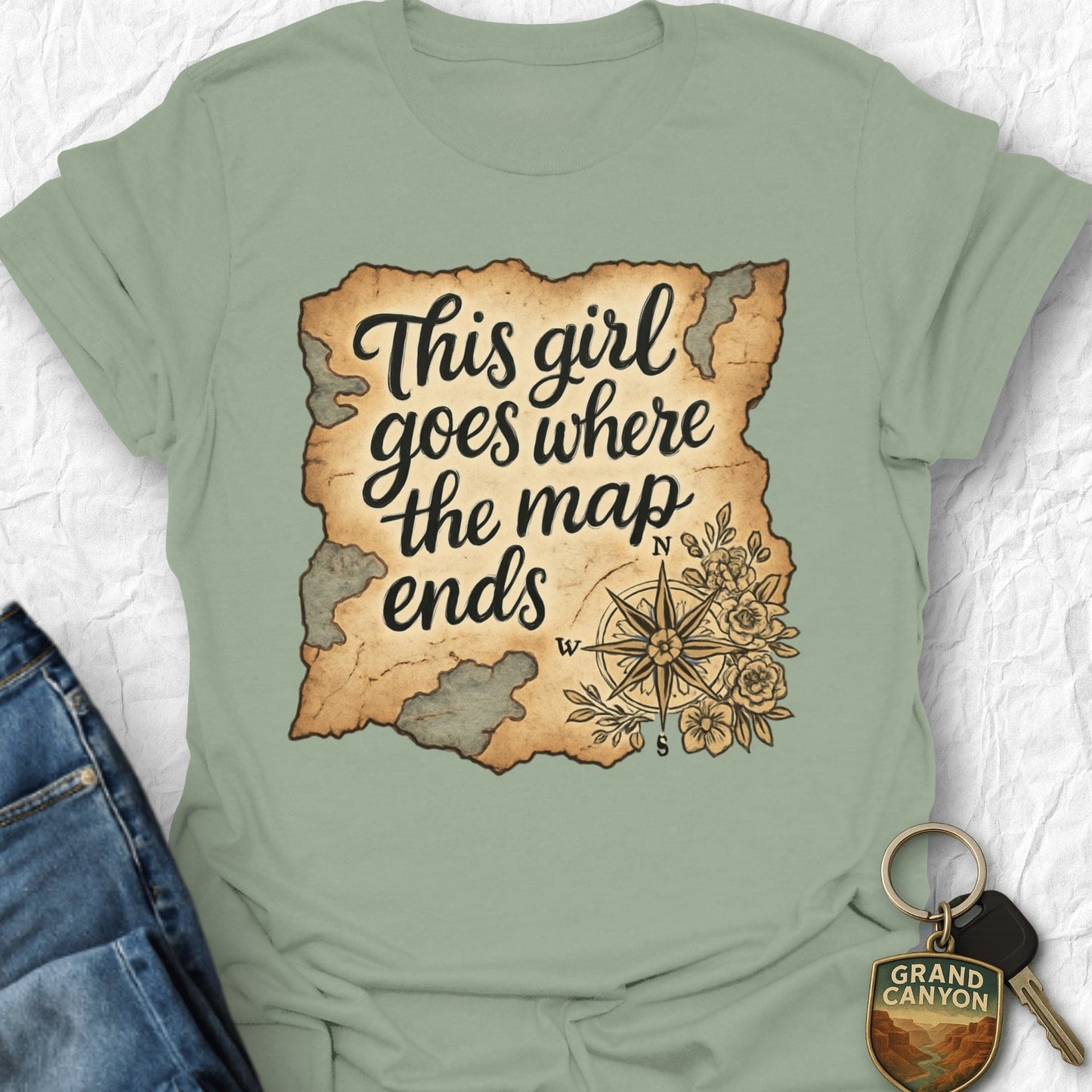 Map Ends T-Shirt - T-Shirt Sage / S