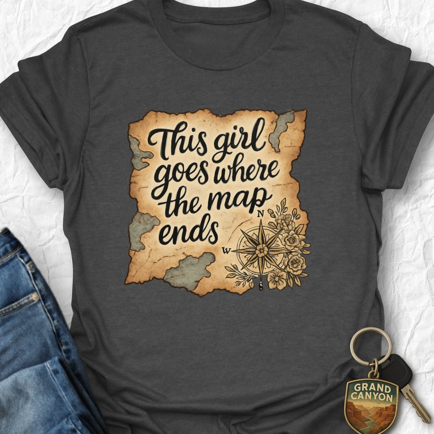 Map Ends T-Shirt - T-Shirt Dark Heather / S