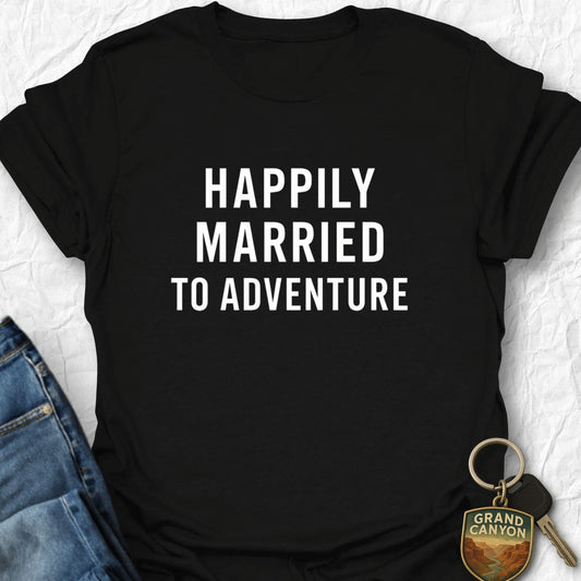 Married to Adventure T-Shirt - T-Shirt Black / S