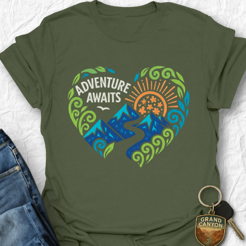 WANDERWOMENTEES T-Shirt Military Green / S Mountain Path T-Shirt