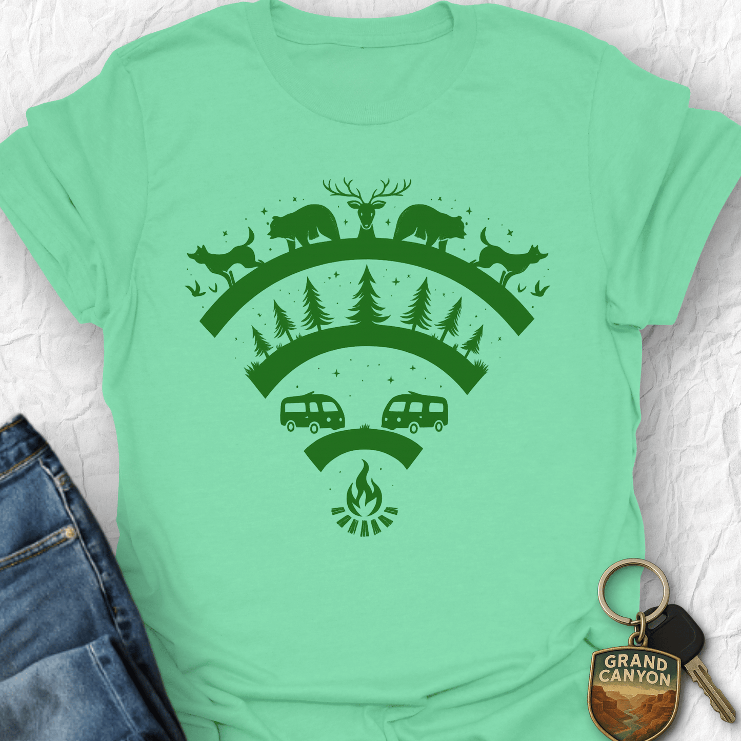 WANDERWOMENTEES T-Shirt Mint Green / S Nature's WiFi T-Shirt