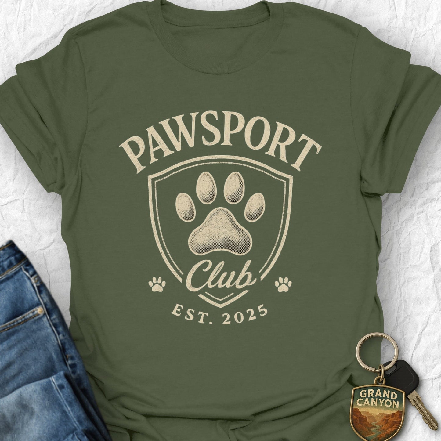 WANDERWOMENTEES T-Shirt Military Green / S Pawsport Club T-Shirt