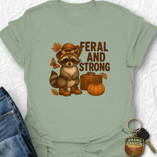 WANDERWOMENTEES T-Shirt Sage / S Raccoon with Suitcase T-Shirt