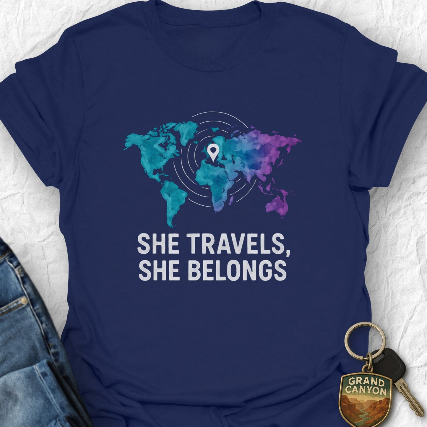 WANDERWOMENTEES T-Shirt Navy / S She Travels T-Shirt