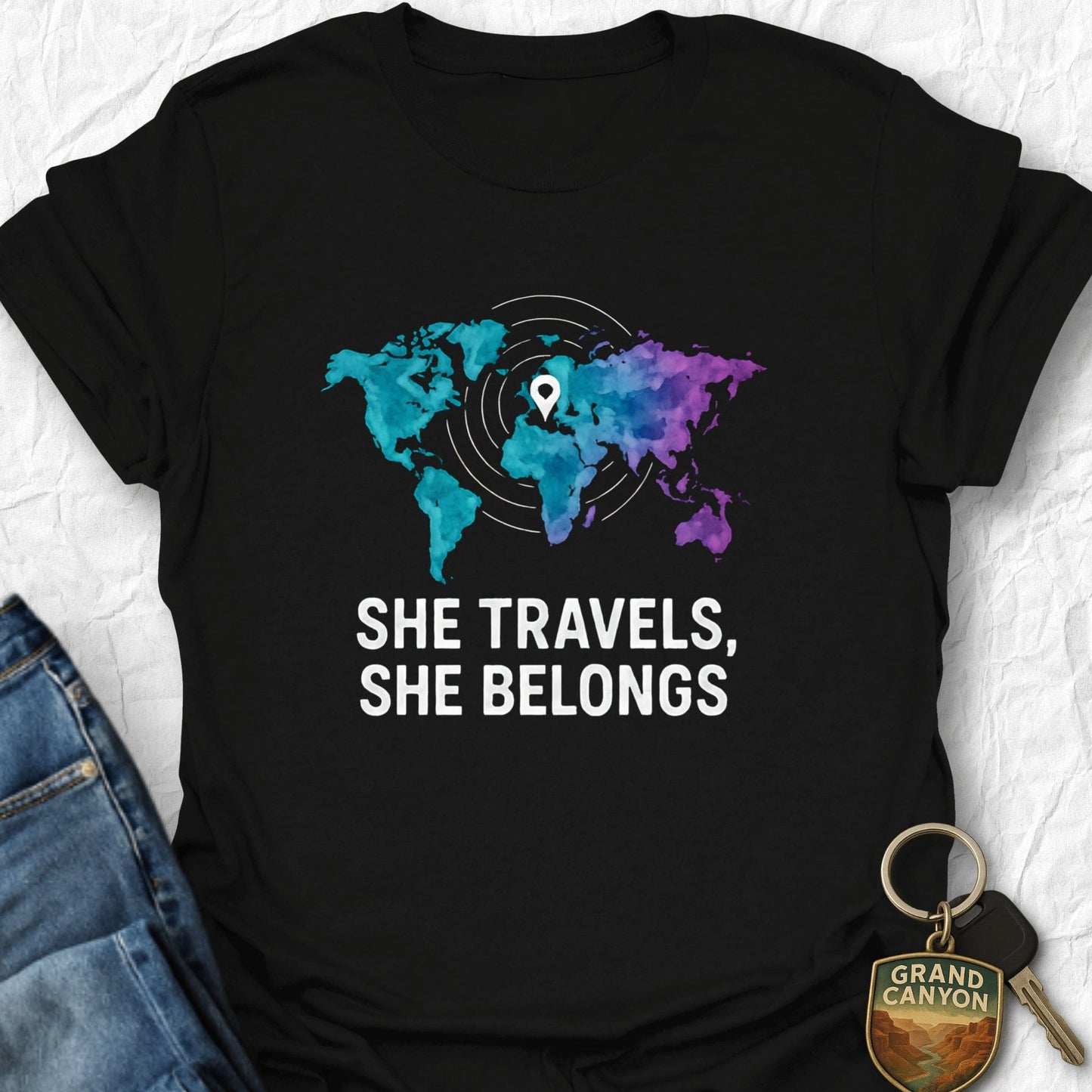WANDERWOMENTEES T-Shirt Black / S She Travels T-Shirt