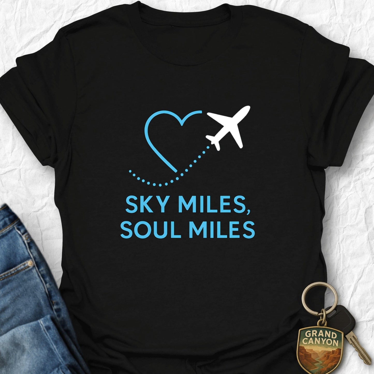 Sky Miles Travel T-Shirt - T-Shirt Black / S