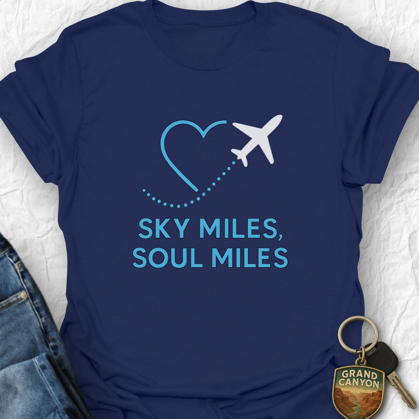 Sky Miles Travel T-Shirt - T-Shirt Navy / S