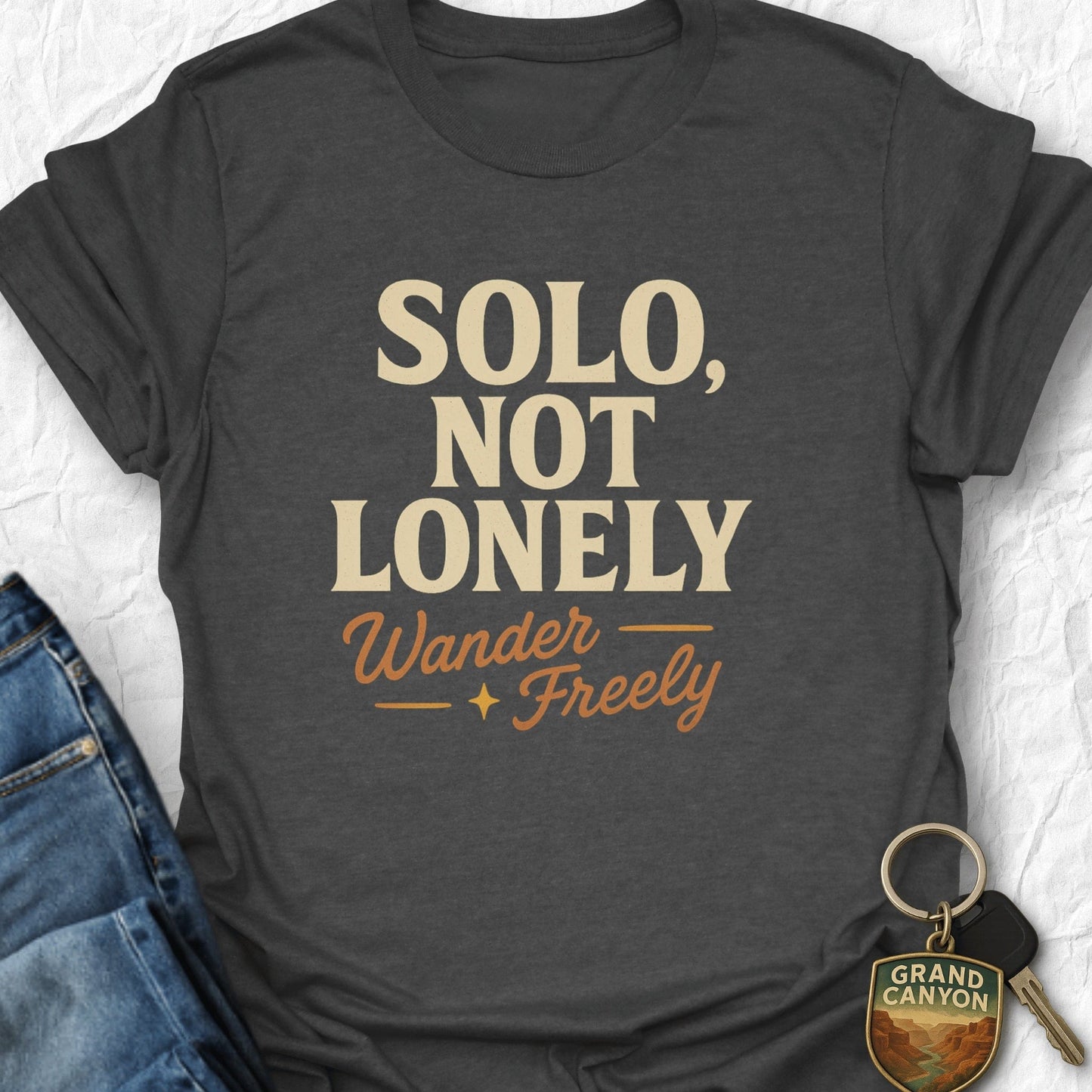 Solo and Wander T-Shirt - T-Shirt Dark Heather / S