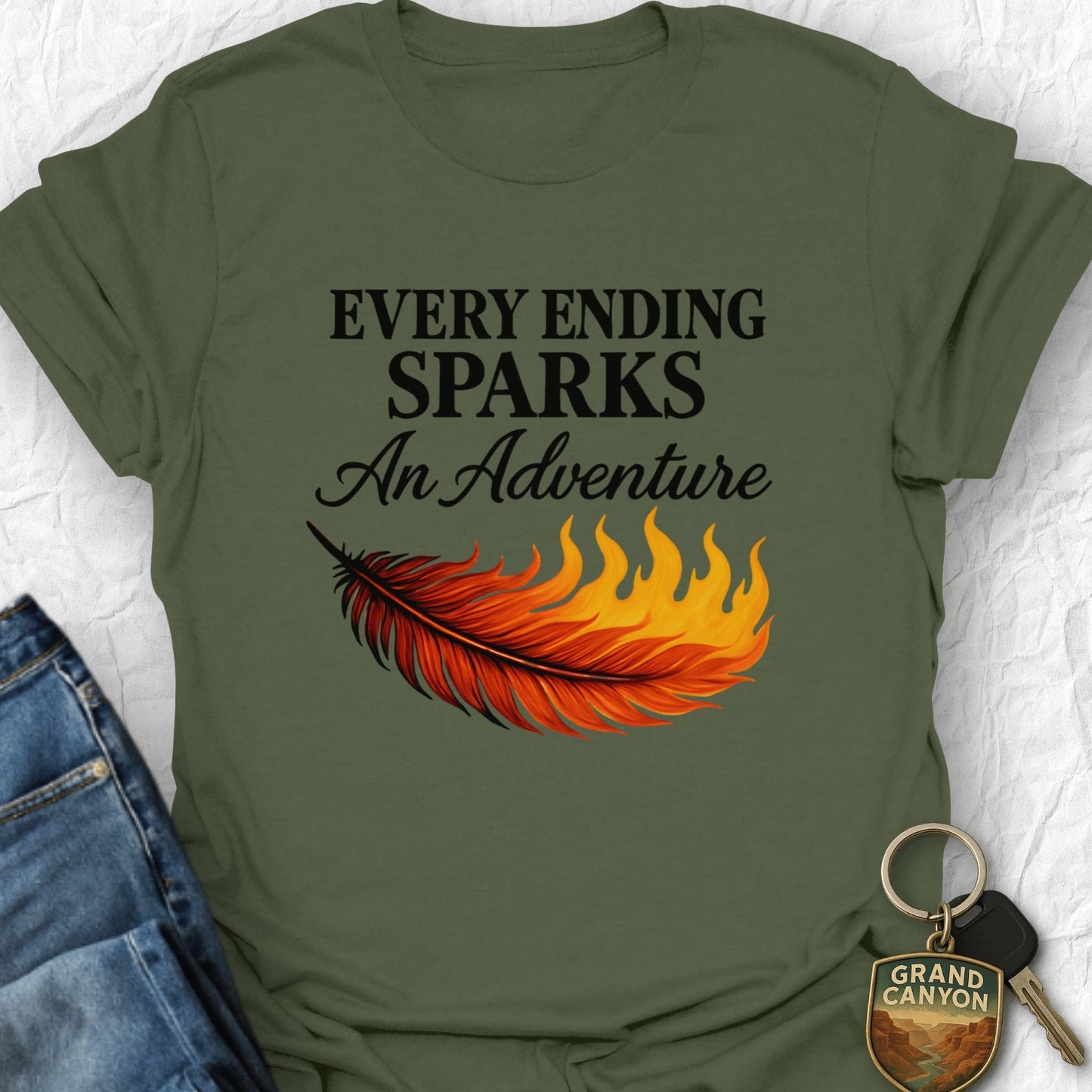 Sparking Adventure T-Shirt - T-Shirt Military Green / S