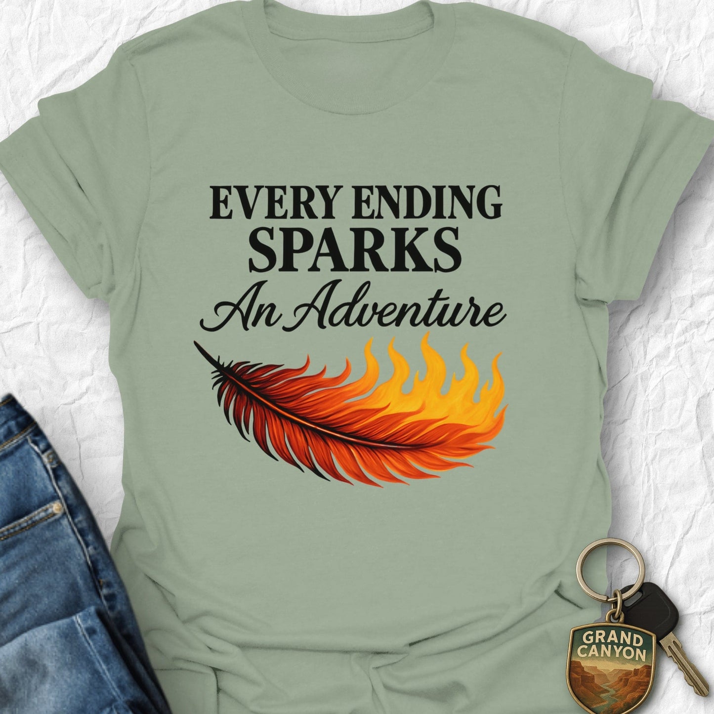 Sparking Adventure T-Shirt - T-Shirt Sage / S