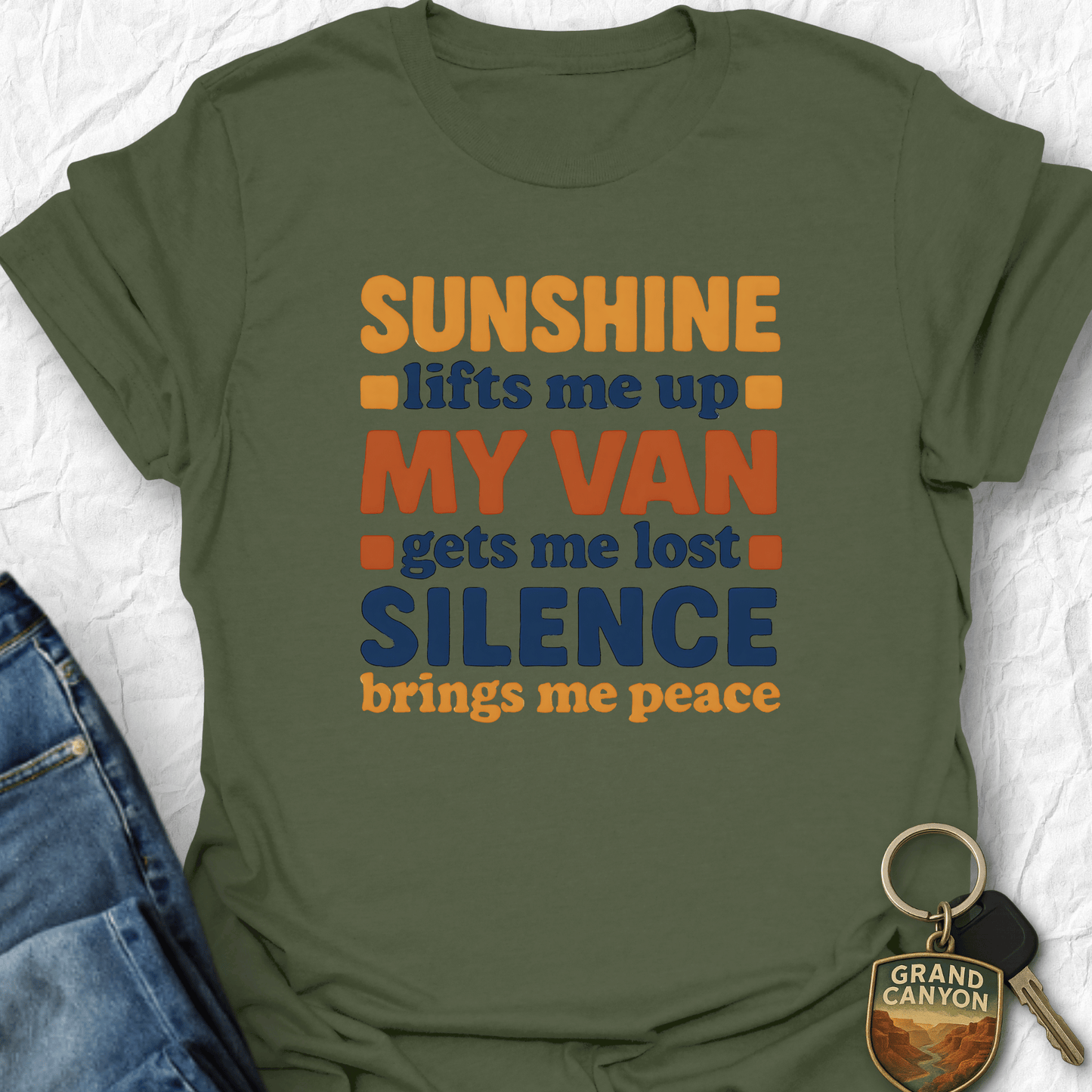 WANDERWOMENTEES T-Shirt Military Green / S Sunshine & Silence T-Shirt
