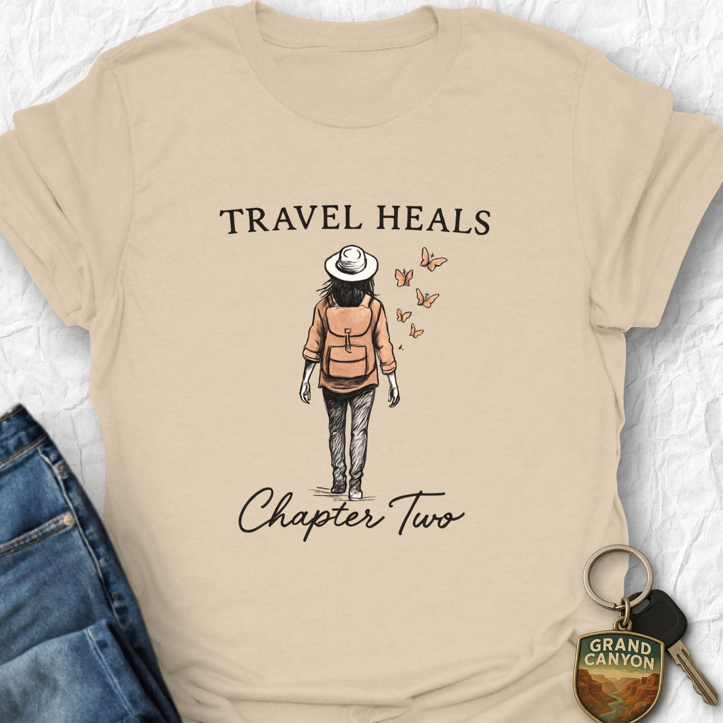 Travel Heals Unisex T-Shirt - T-Shirt Sand / S