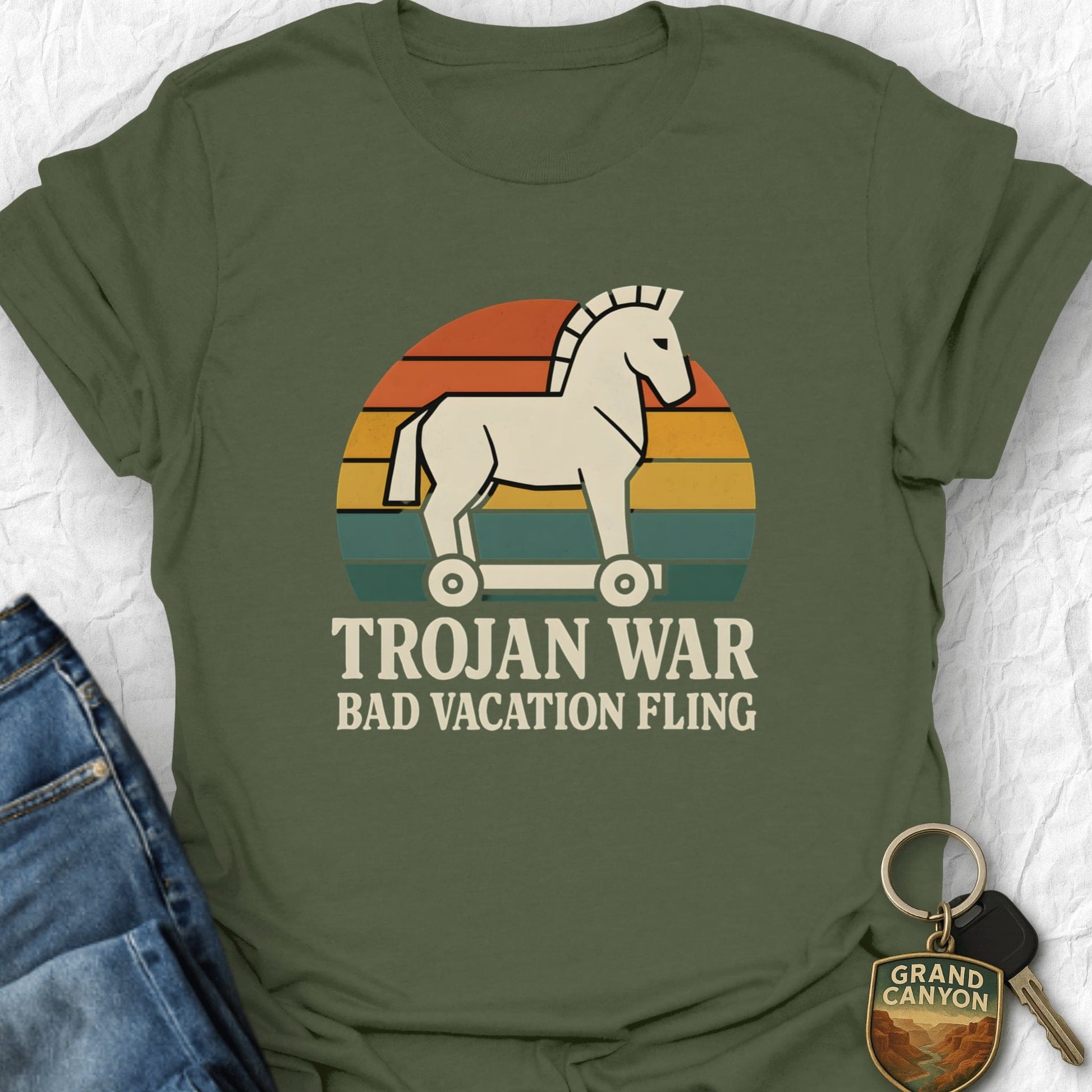 WANDERWOMENTEES T-Shirt Military Green / S Trojan Horse T-Shirt