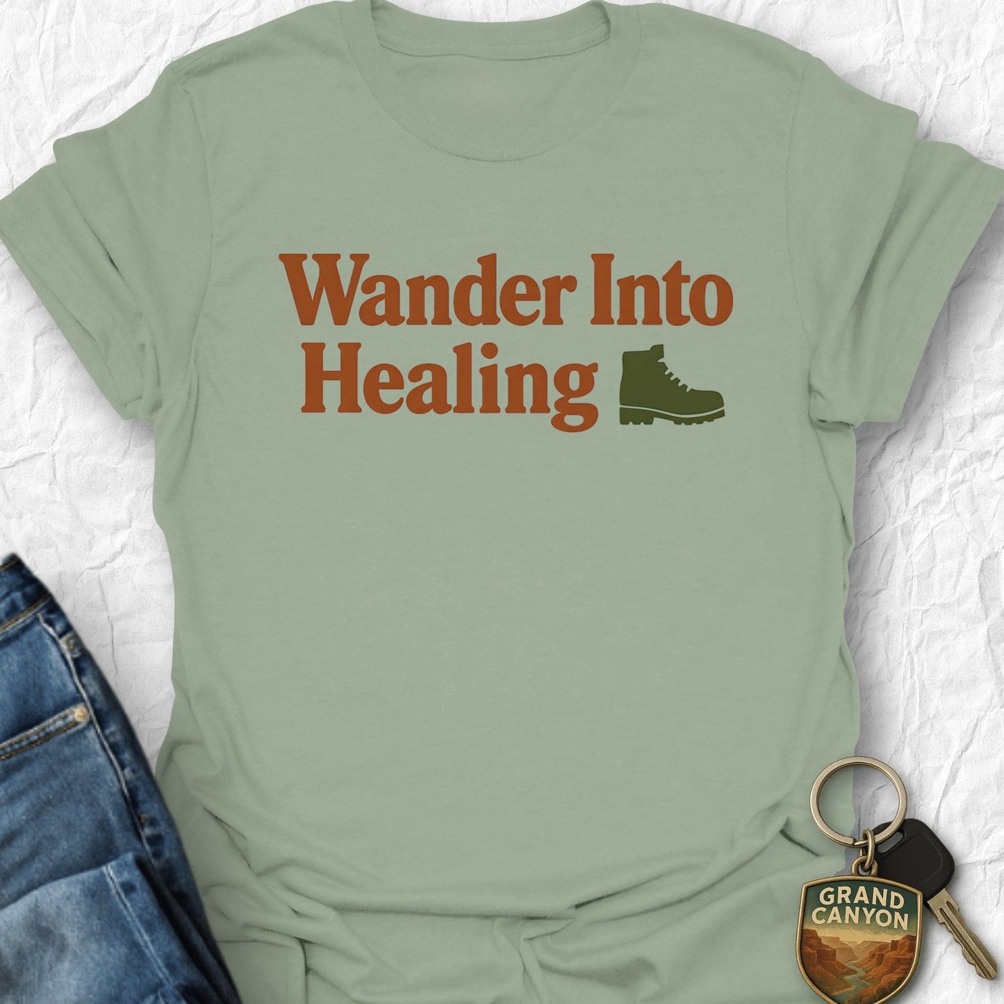 Wander to Heal T-Shirt - T-Shirt Sage / S