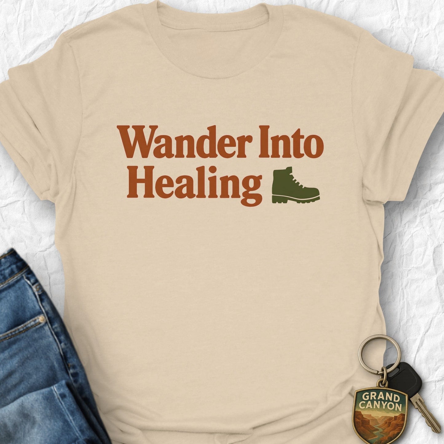Wander to Heal T-Shirt - T-Shirt Sand / S